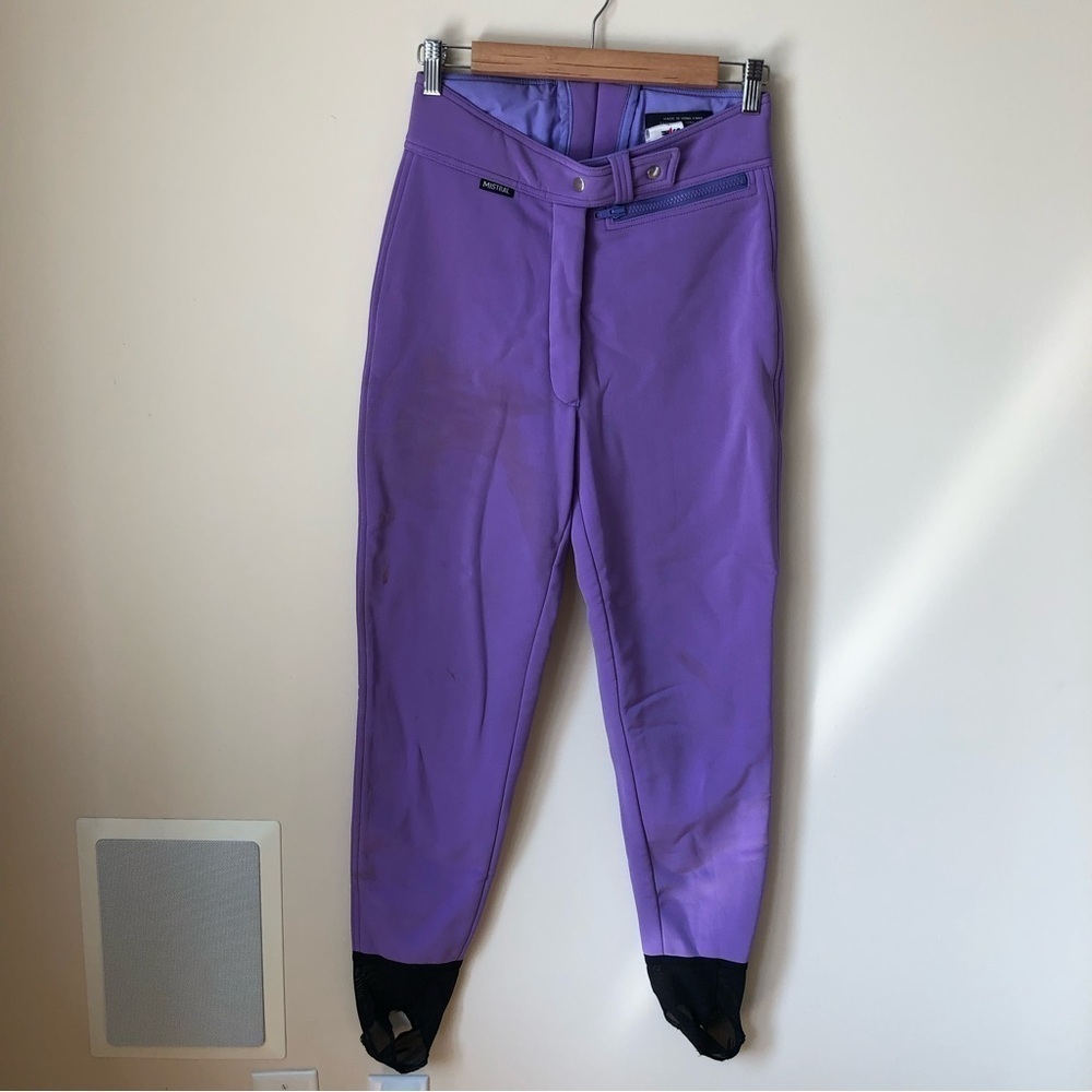 Vintage Y2K Mistral purple Neoprene Stirrup Ski Pants